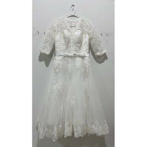 NWT Women's Abao Wedding Dress Size 12 Midi White